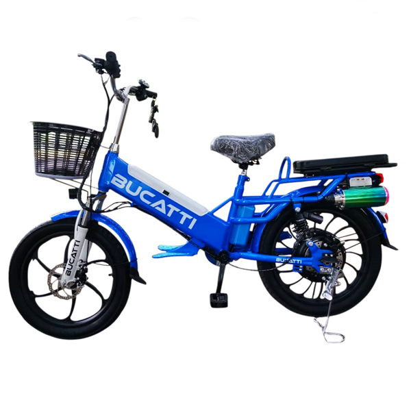 Bicicleta Electrica con canasta, marca Bucatti