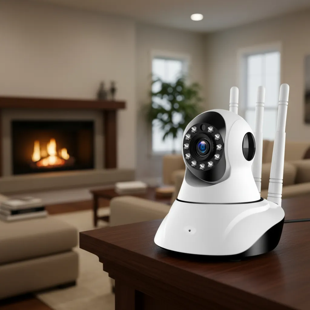 Camara De Vigilancia Wifi de 3 Antenas Jortan en sala